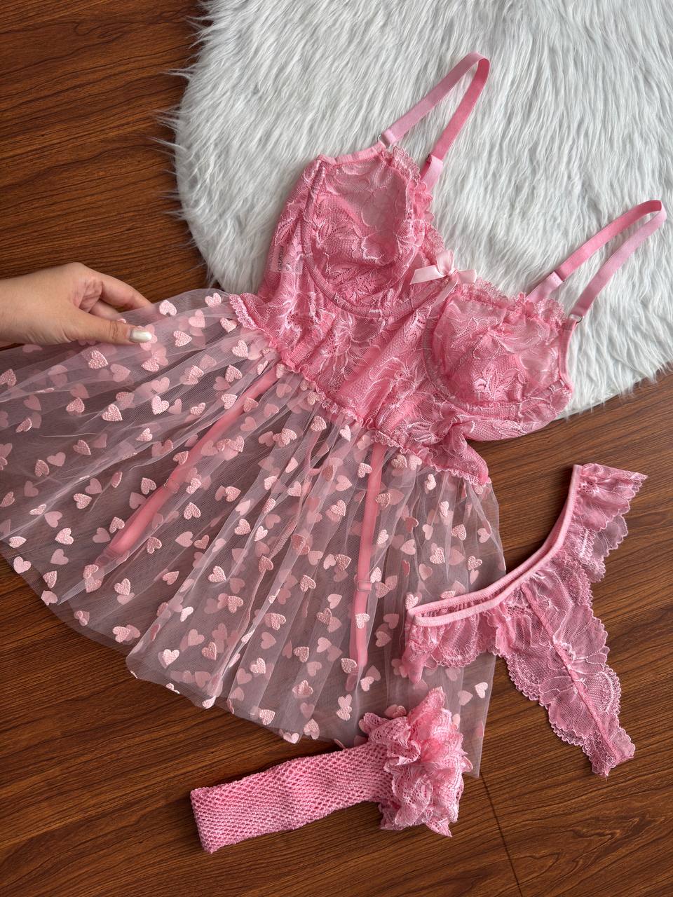 پیراهن دامنی فنردار همراه با جوراب و شورت کد 8084