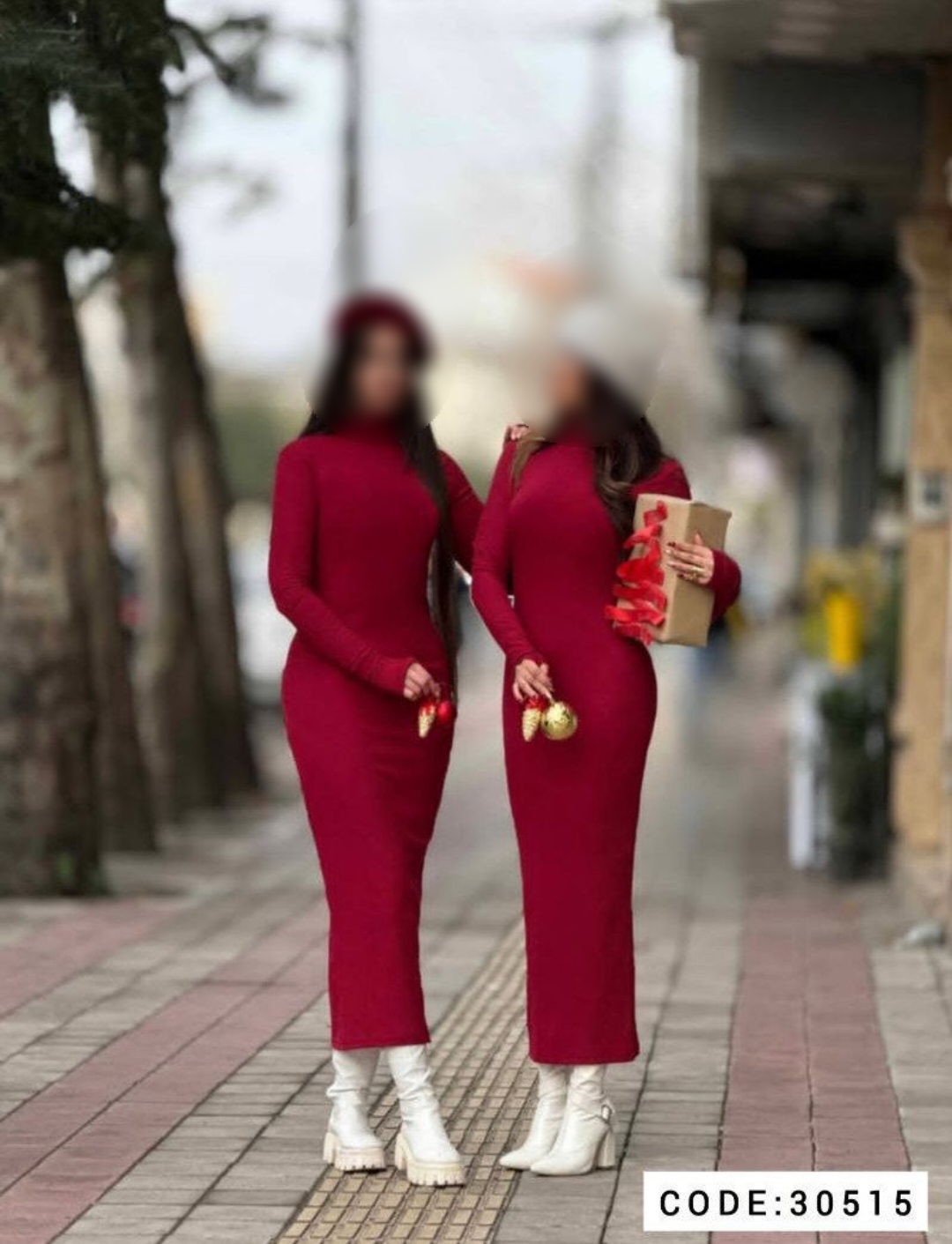 ماکسی زنانه یقه اسکی فینگر دار کد30515