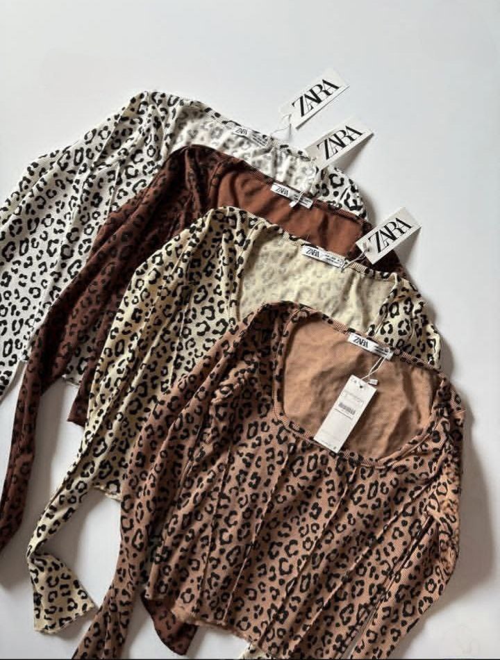 کراپ آستین بلند پلنگی کد 9853