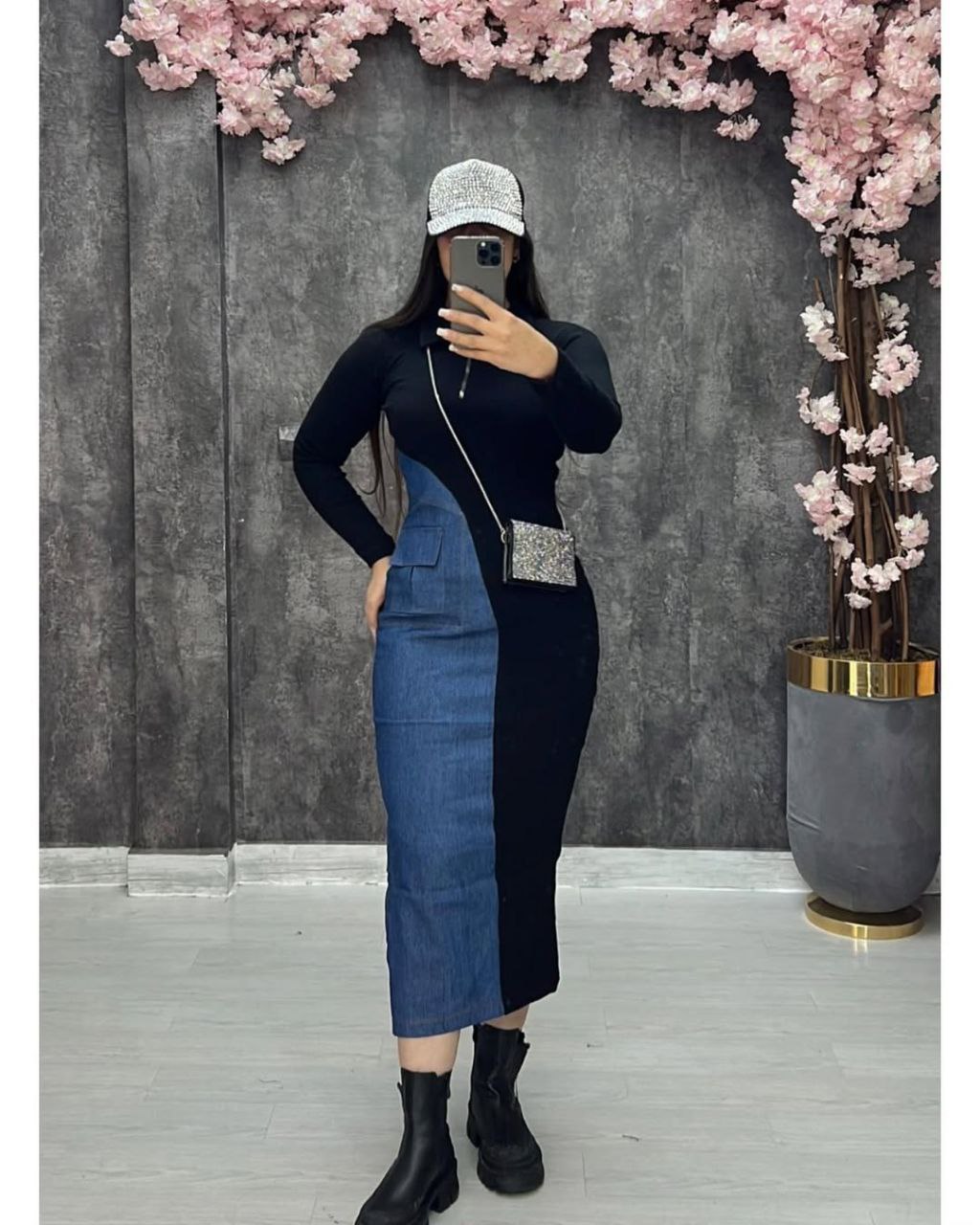 پیراهن ترکیبی جین کد 021032