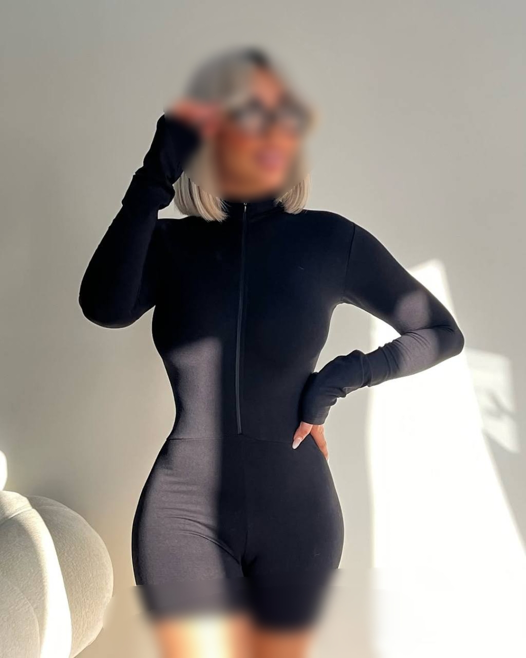 اوورال شورتکی نیم زیپ زنانه ورزشی