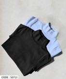 بلوز یقه اسکی آستین فینگر دار کد 50713