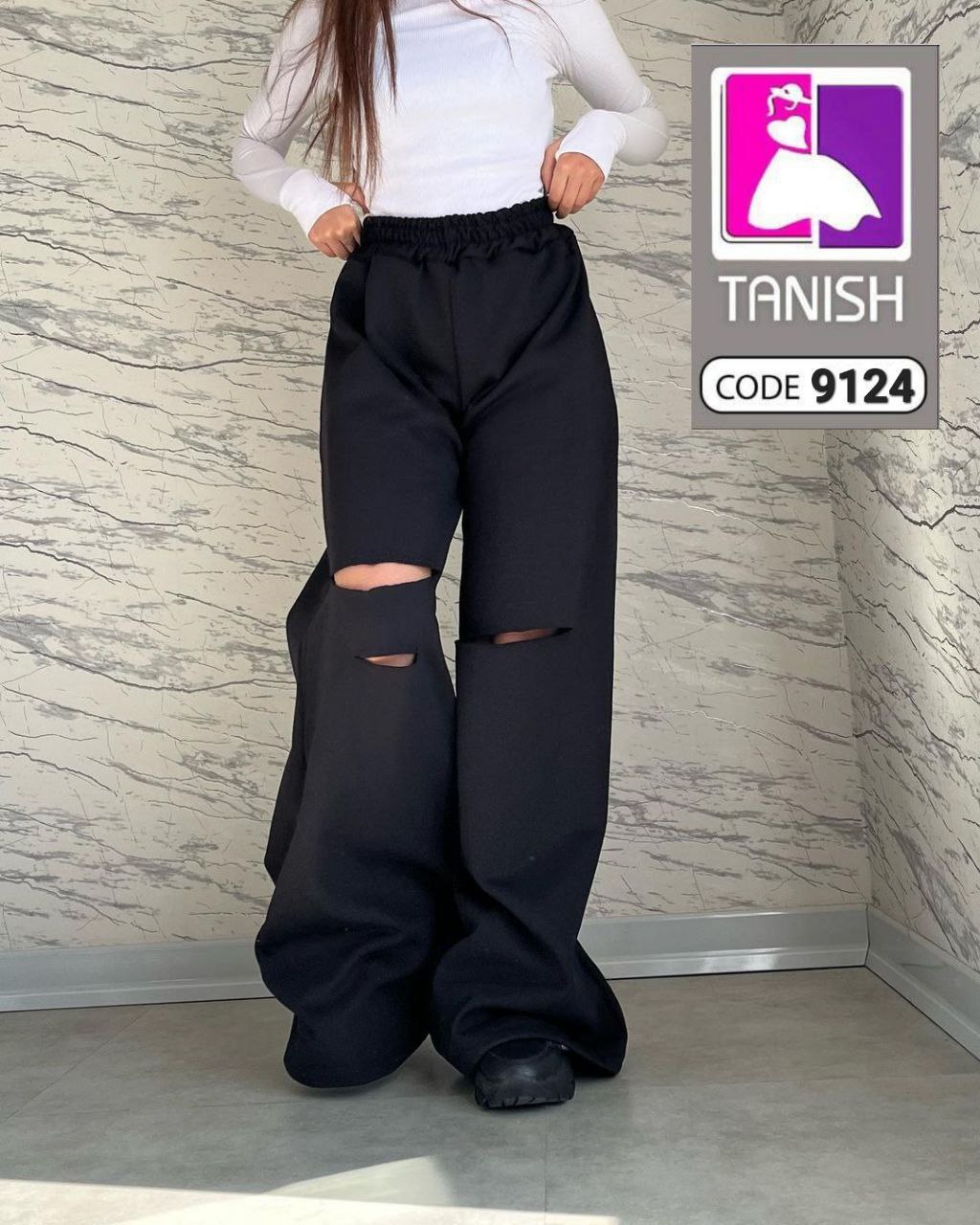شلوار بگ زاپ دار  کد 9124