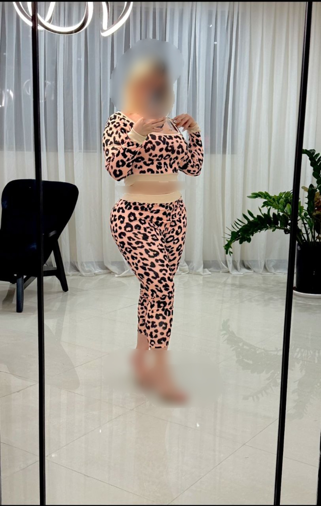 ست کراپ شلوار پلنگی لاکچری زنانه کد 20763