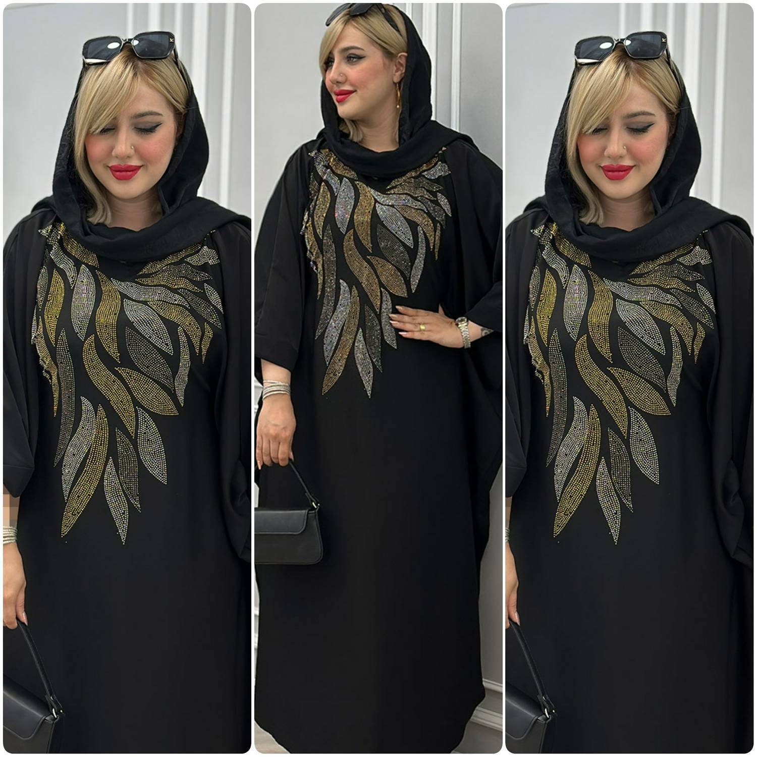 عبای زنانه طرح دار مزونی کد 1269