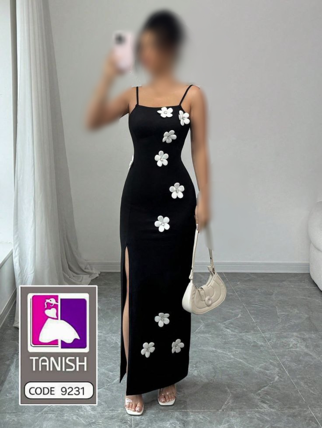 ماکسی آستین بندی گلدار 9231