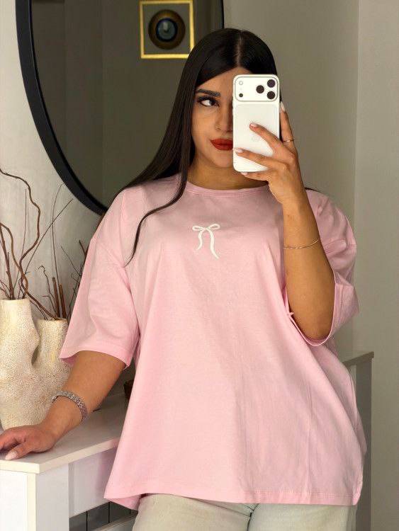 تیشرت باکسی طرح پاپیون زنانه