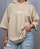 تیشرت باکسی طرح alo کلاه دار