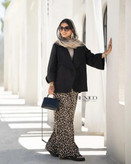 شلوار نخی پلنگی زنانه