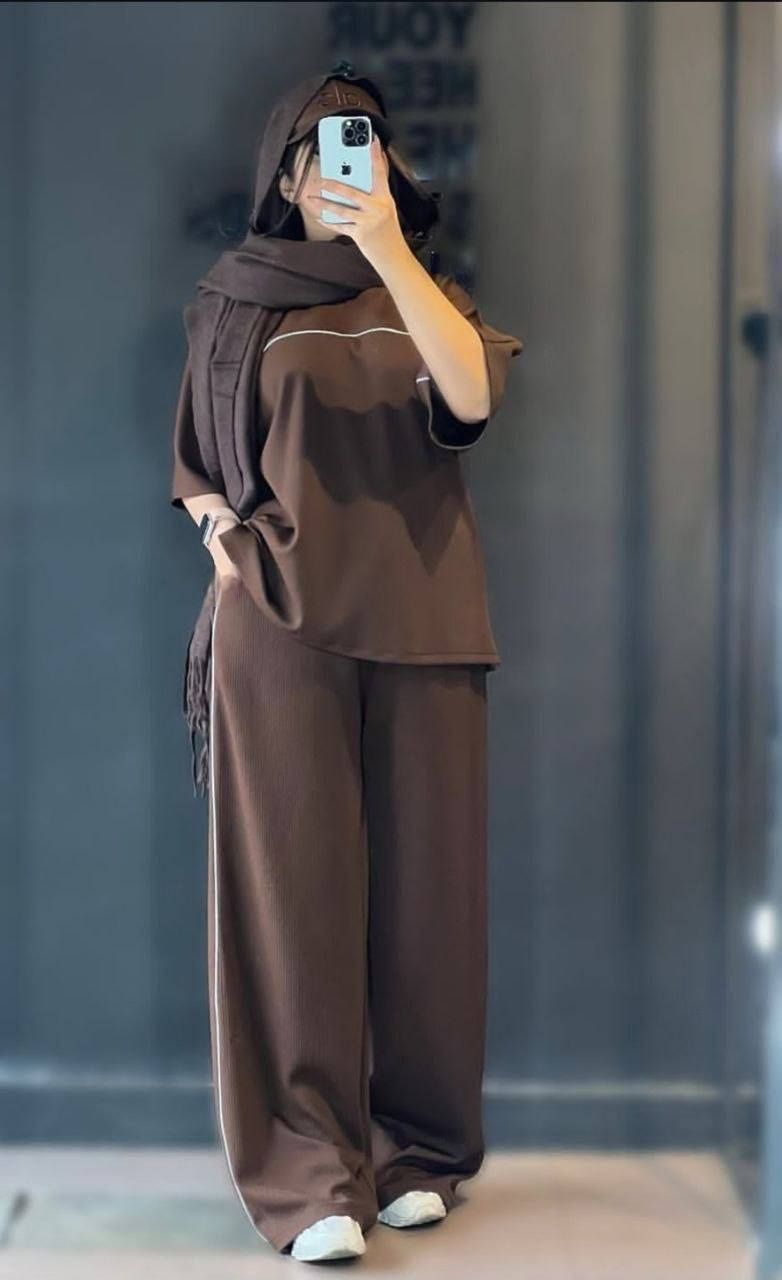 ست تیشرت شلوار مغزی دوزی زنانه