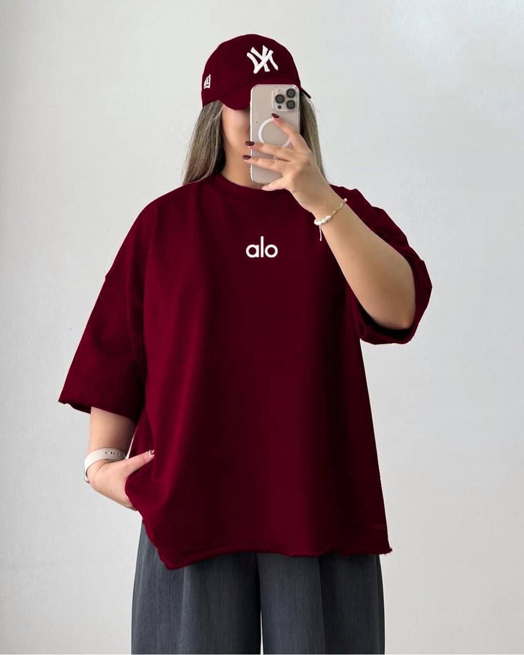 تیشرت باکسی طرح alo زنانه