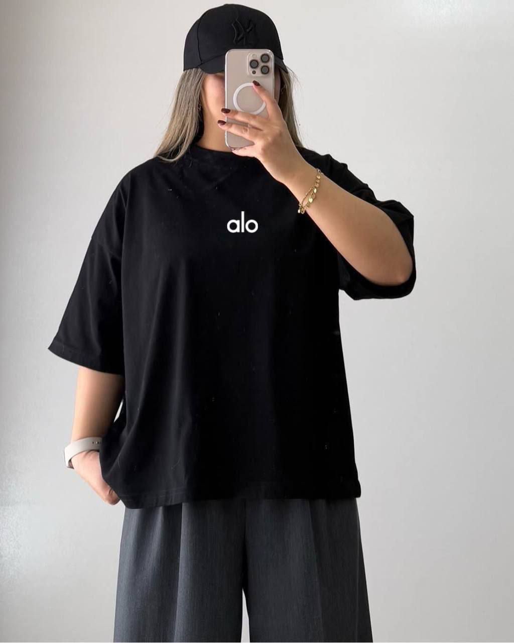 تیشرت باکسی طرح alo زنانه