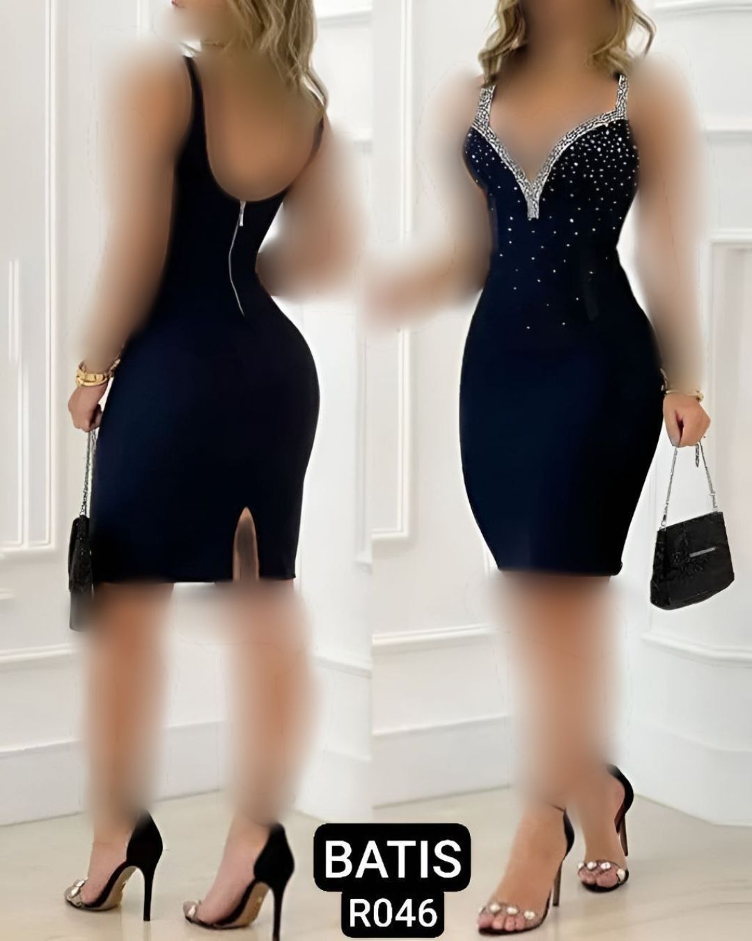 پیراهن نگینی لاکچری مجلسی کدR036