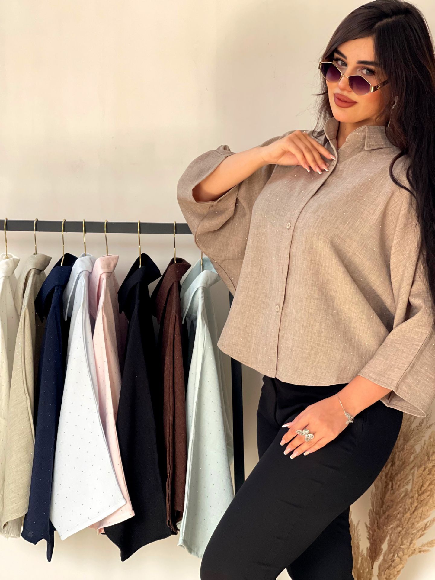 شومیز باکسی نگینی