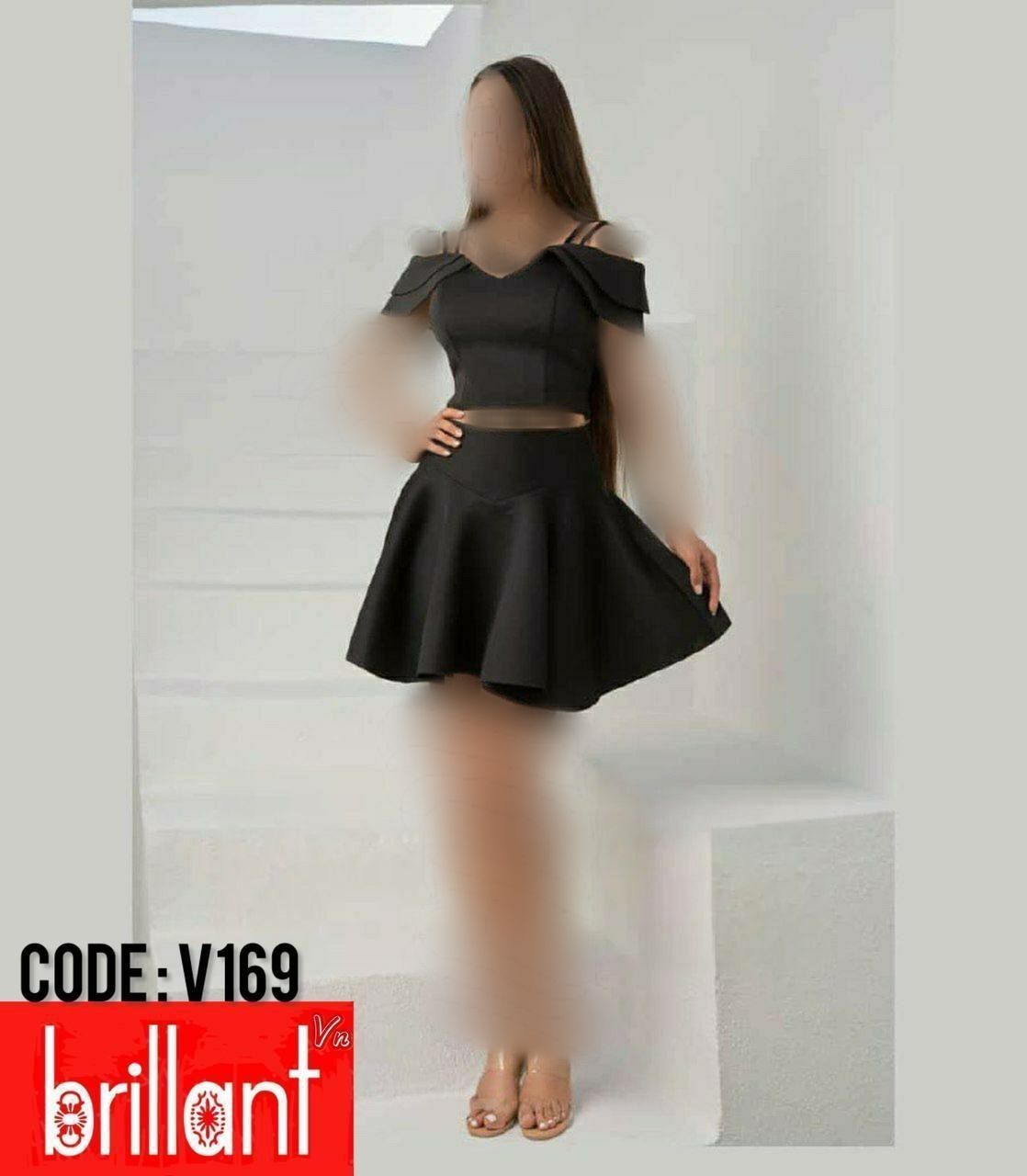 ست کراپ دامن مجلسی زنانه کد V169