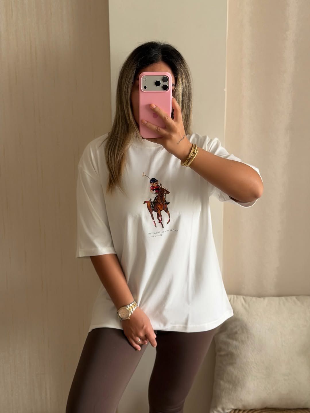 تیشرت باکسی طرح دار زنانه کد 80315