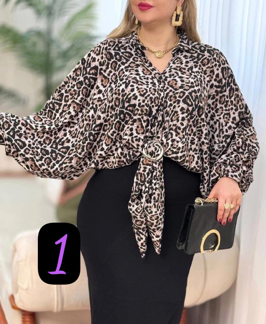 شومیز پلنگی سه بعدی کد R060