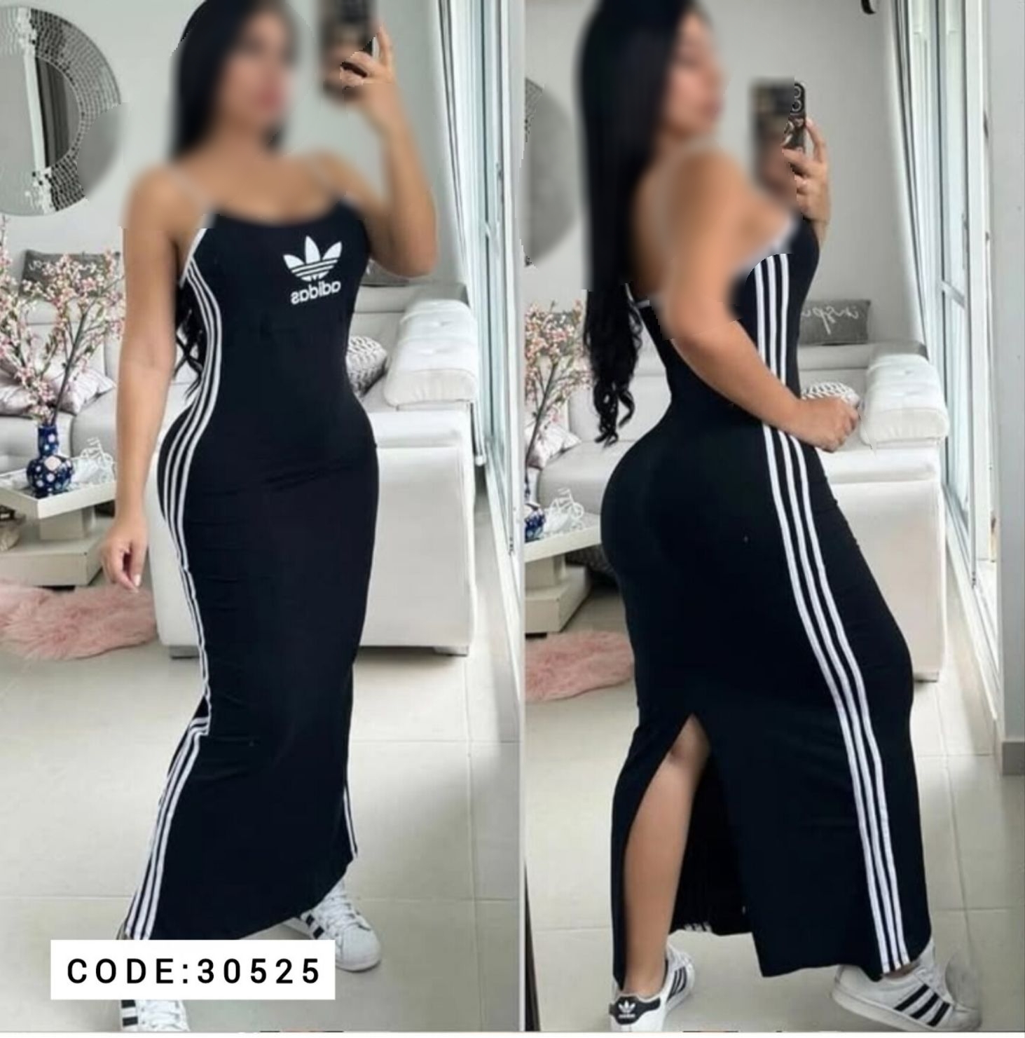 ماکسی پشت چاکدار آدیداس کد30525