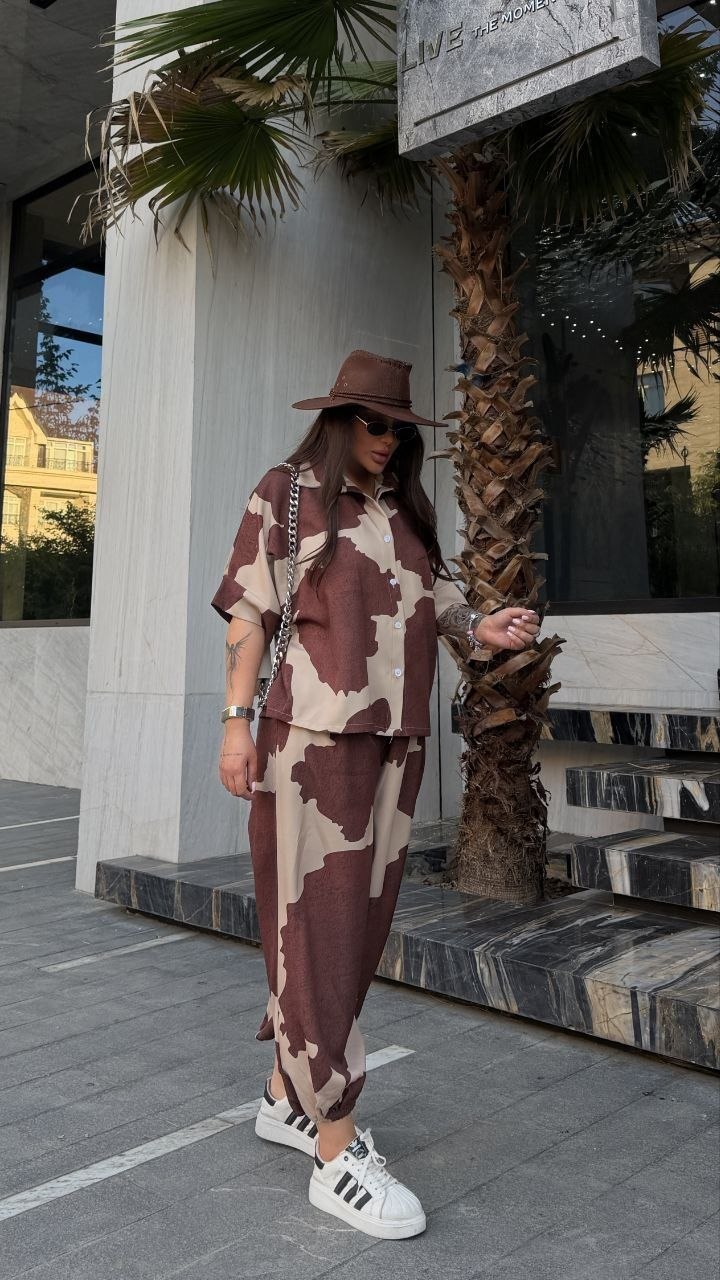 ست بلوز شلوار تابستانه طرح دار