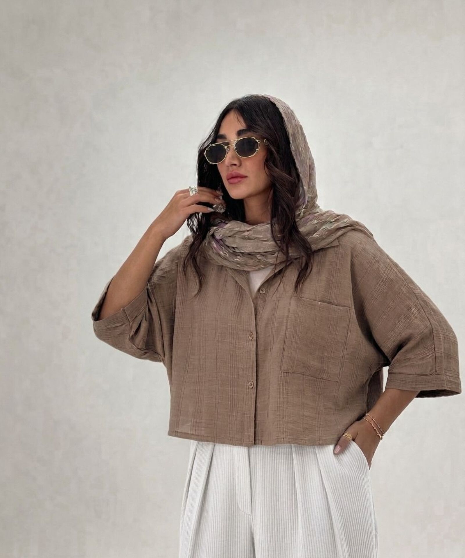 شومیز تک جیب باکسی کد50098