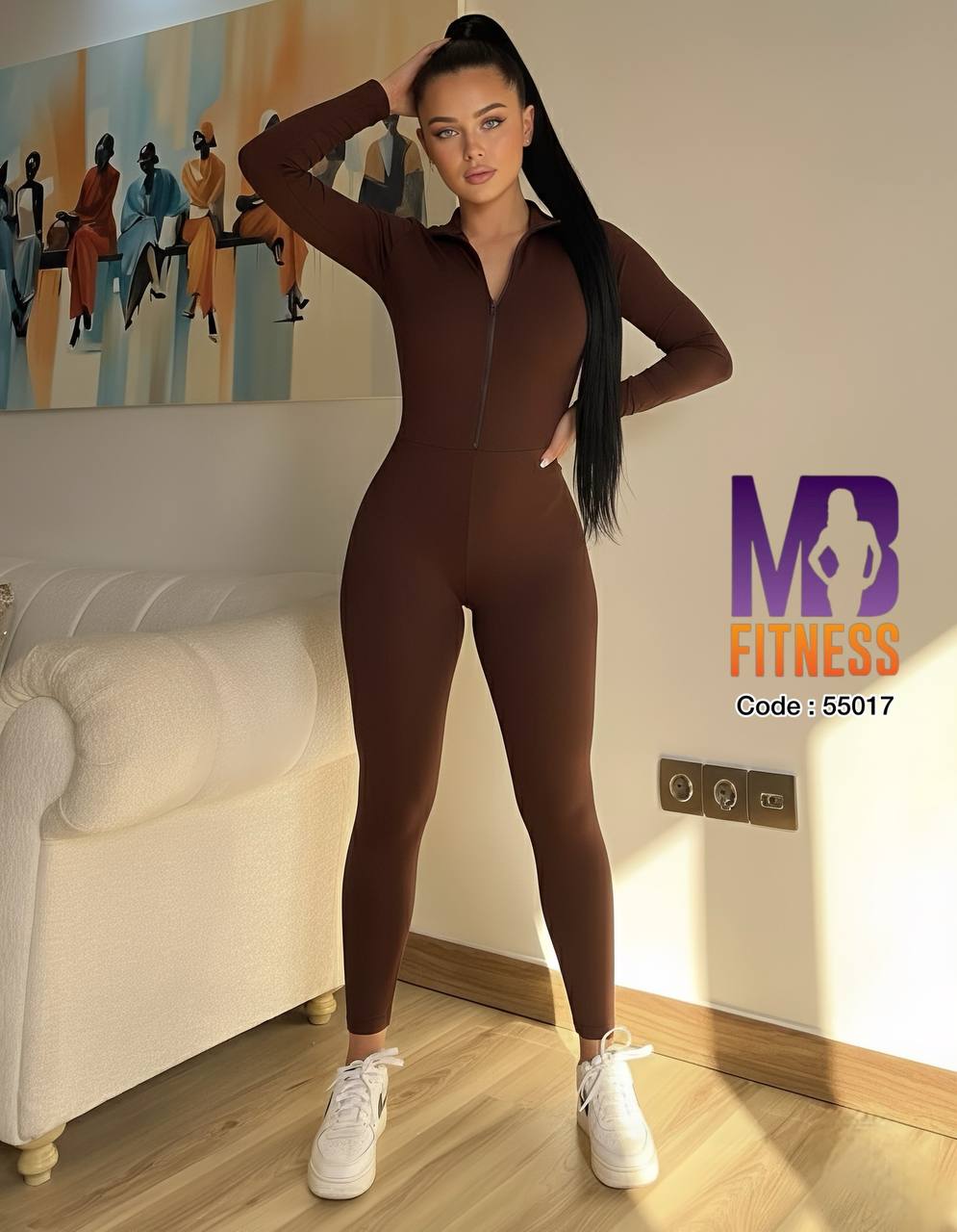 اوورال یکسره جلو زیپدار ورزشی کد 55017