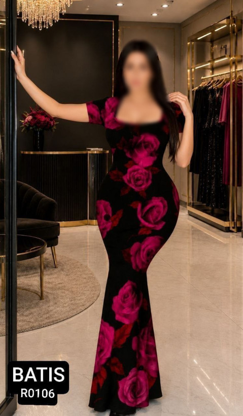 پیراهن مجلسی گلدار زنانه کد R0106