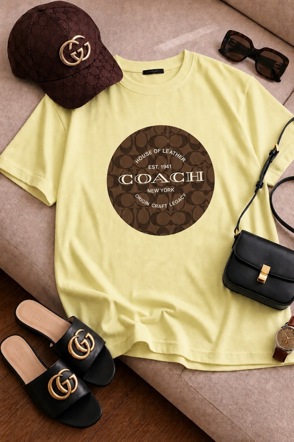 تیشرت باکسی سامر طرح coach
