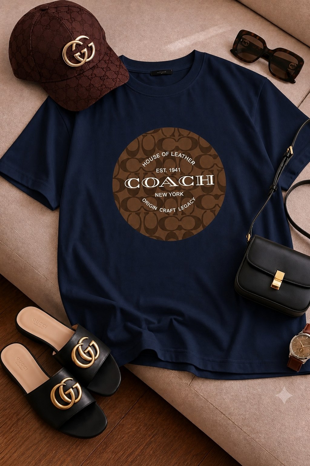 تیشرت باکسی سامر طرح coach