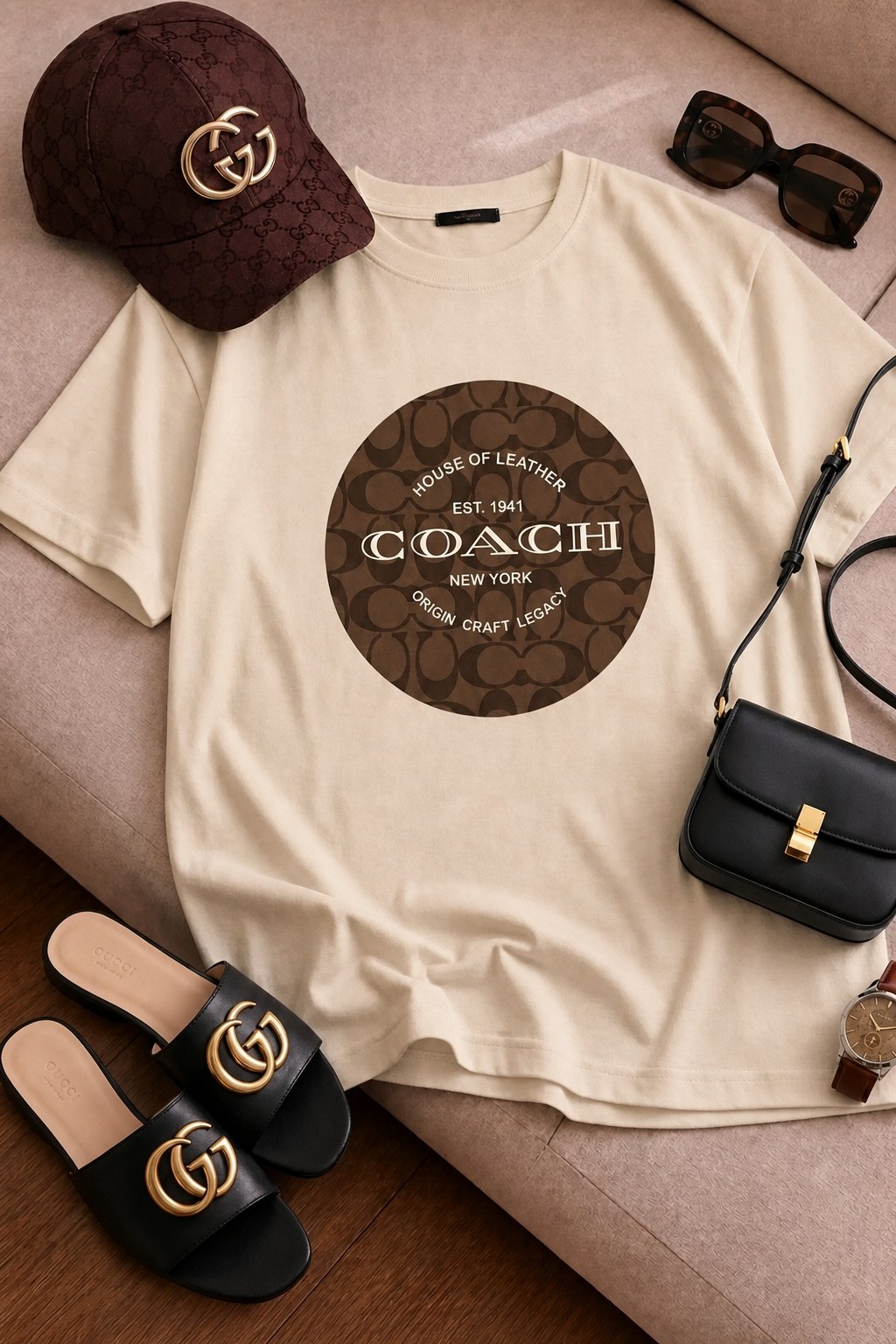 تیشرت باکسی سامر طرح coach
