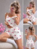 ست سه تیکه تاپ شورتک فانتزی کد 80699