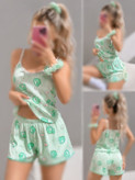 ست سه تیکه تاپ شورتک فانتزی کد 80699