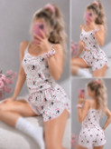ست سه تیکه تاپ شورتک فانتزی کد 80699