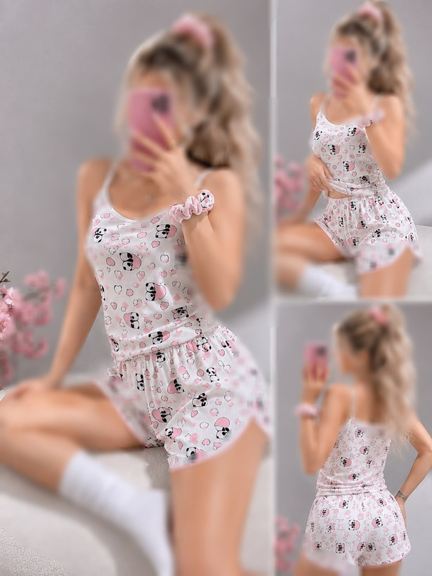 ست سه تیکه تاپ شورتک فانتزی کد 80699