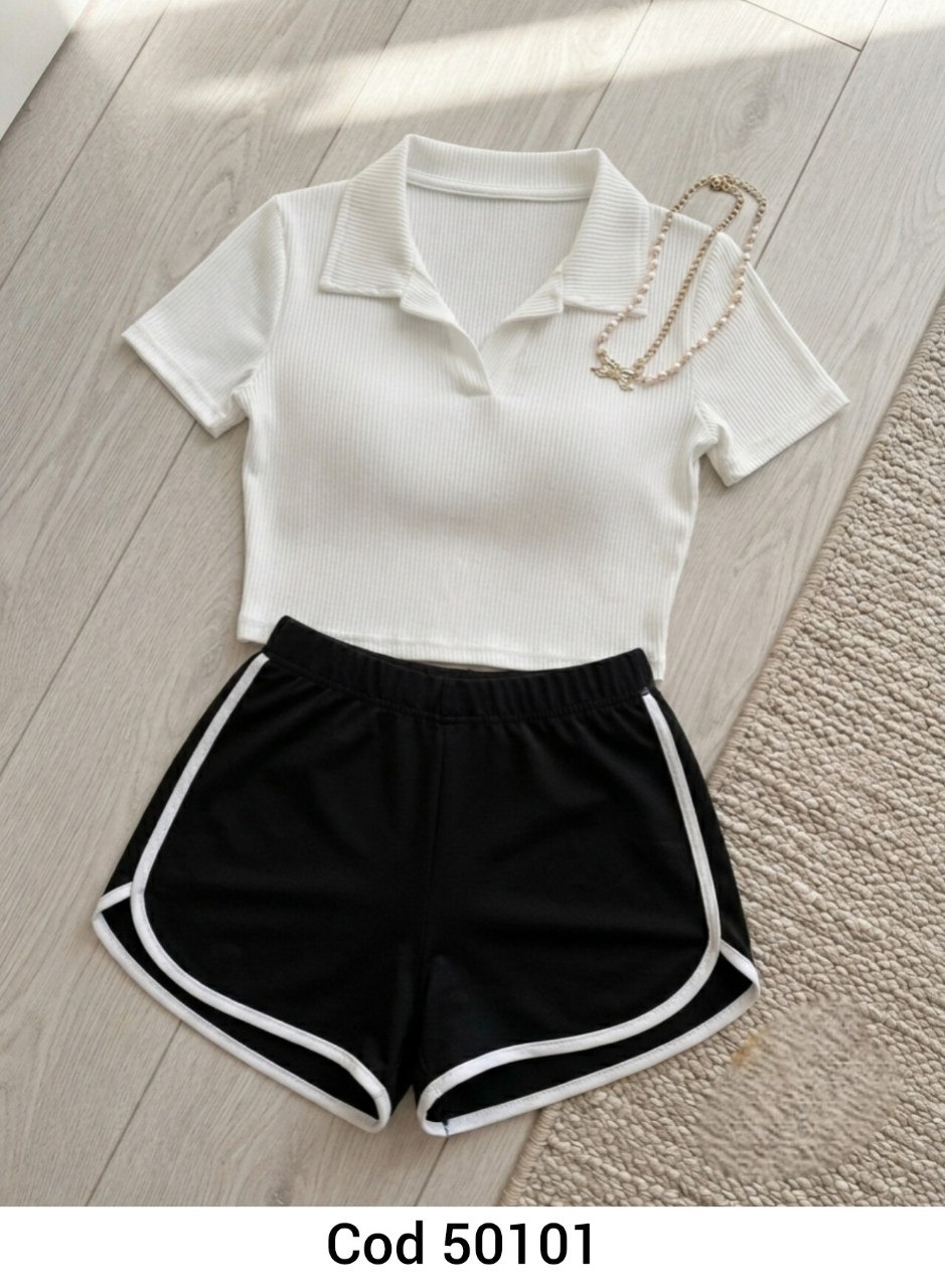 تاپ و شورتک فشن ورزشی زنانه کد 50101