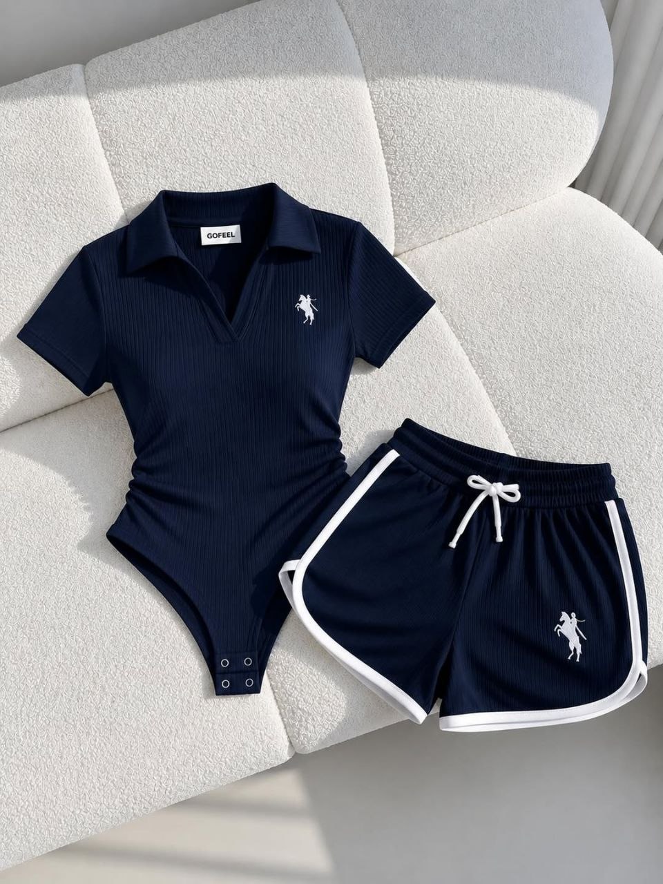 ست دو تیکه بادی و شورتک polo