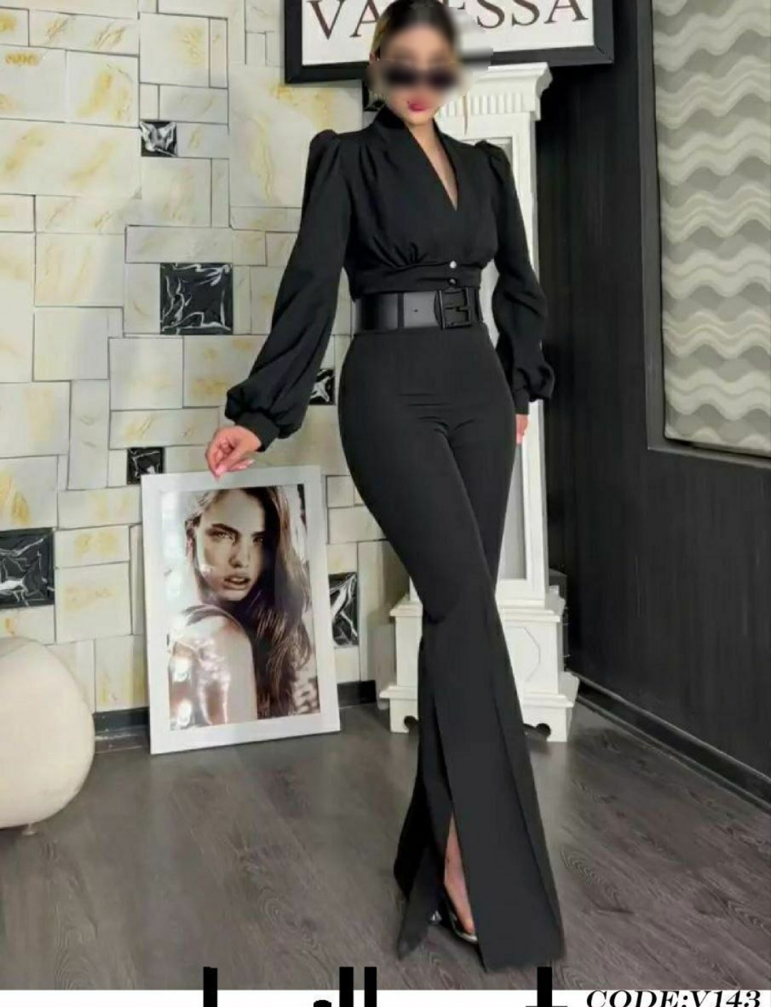 سرهمی بغل چاکدار مجلسی زنانه کد V143