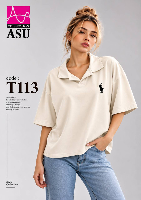 تیشرت باکسی POLO Ralph زنانه کد T_113