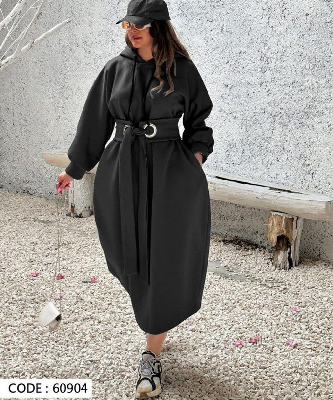 هودی لانگ کمر پانچی زنانه کد 60904