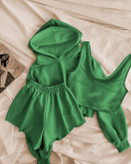 سه تیکه کراپ شورتک هودی کد 50902