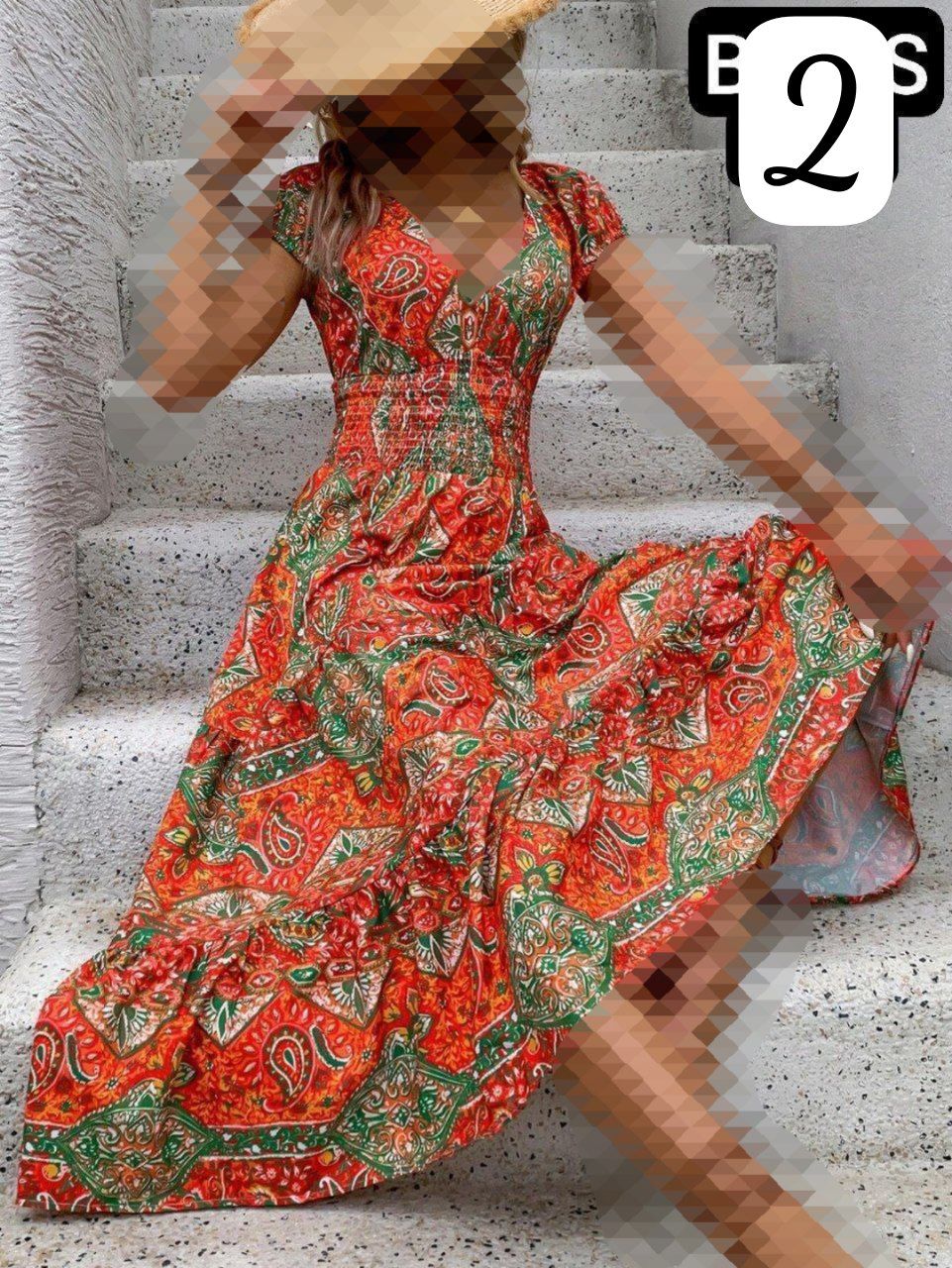 پیراهن لاکچری گریشه زنانه کد R076