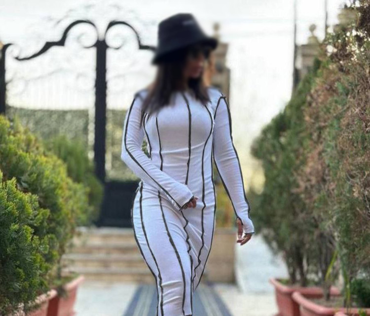 پیراهن بلند نوار دوزی زنانه کد 220029