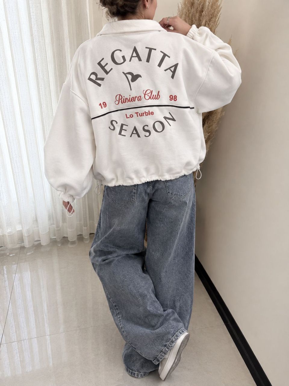 دورس نیم زیپ پشت چاپی ترند زنانه