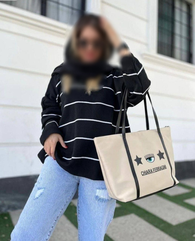 بلوز بافت راه راه زنانه