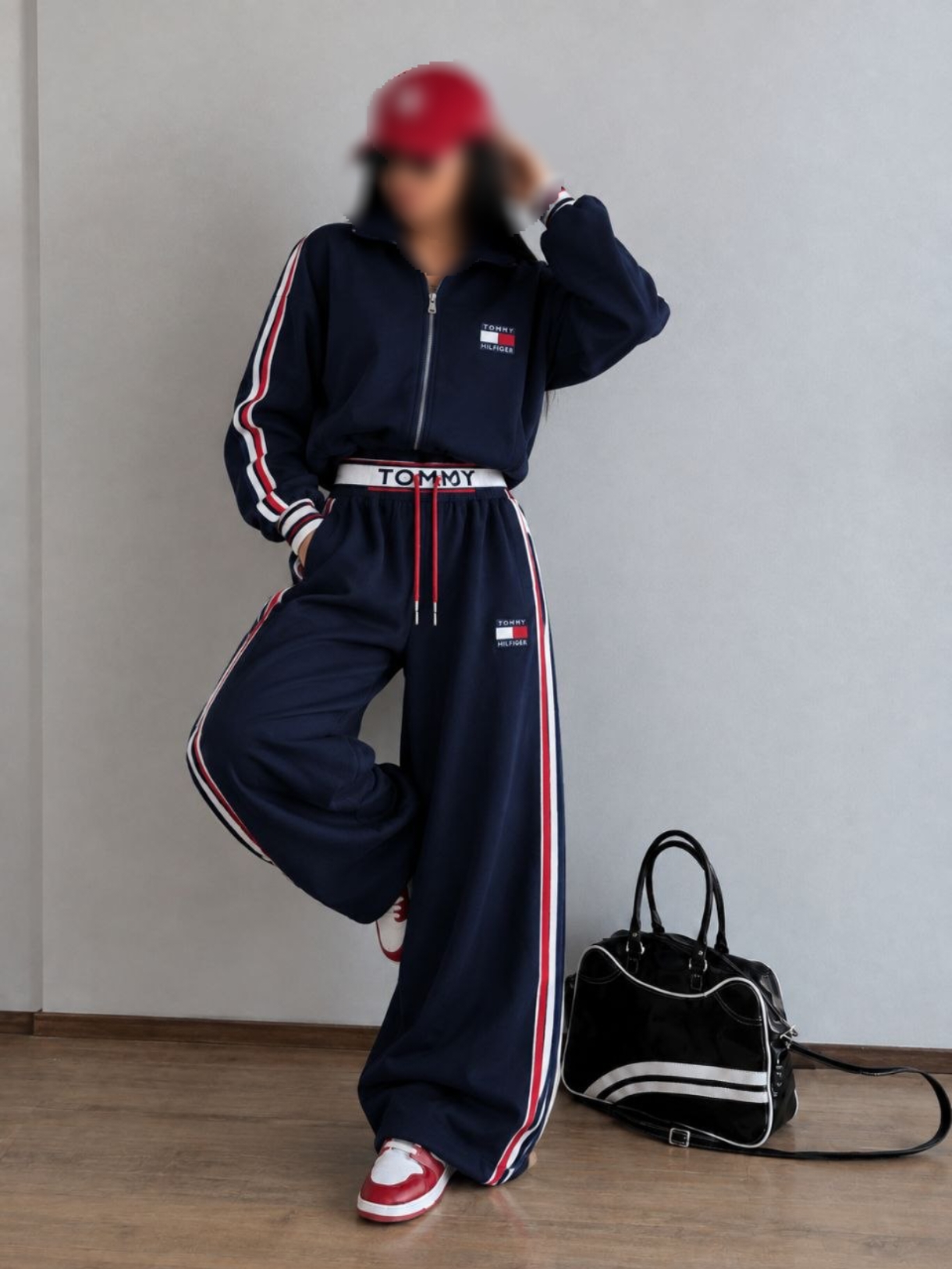 سویشرت شلوار مغزی دوزی فول بگ زمستانه زنانه TOMMY