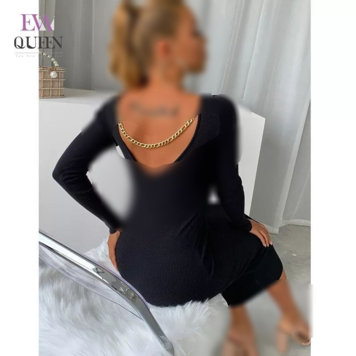 ماکسی پشت زنجیر مجلسی زنانه کد 30198