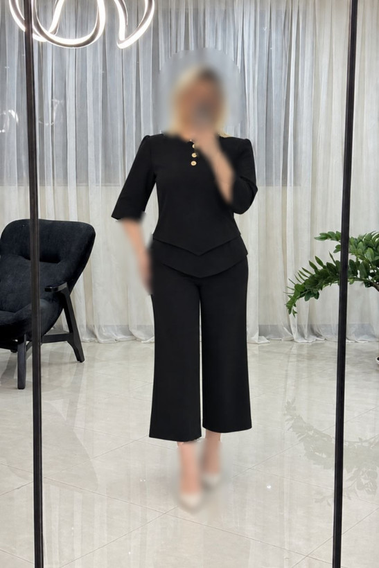 ست شومیز شلوار سه دکمه زنانه کد V276