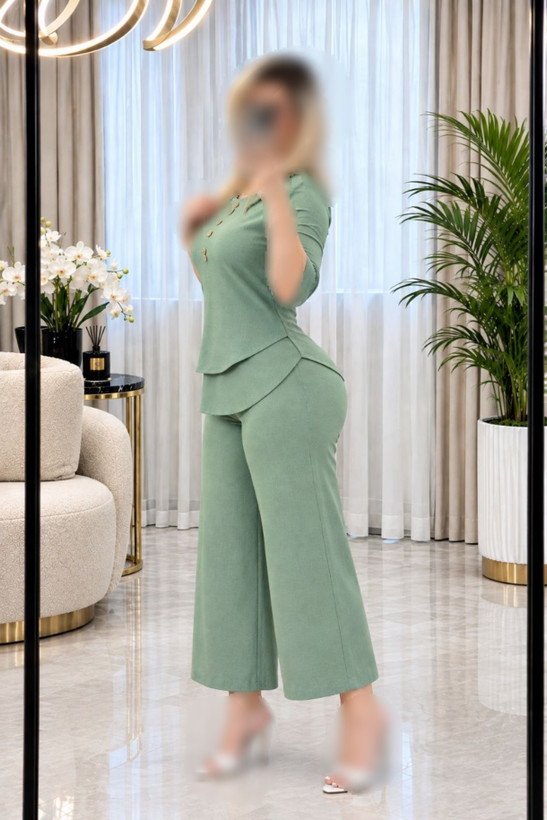 ست شومیز شلوار سه دکمه زنانه کد V276