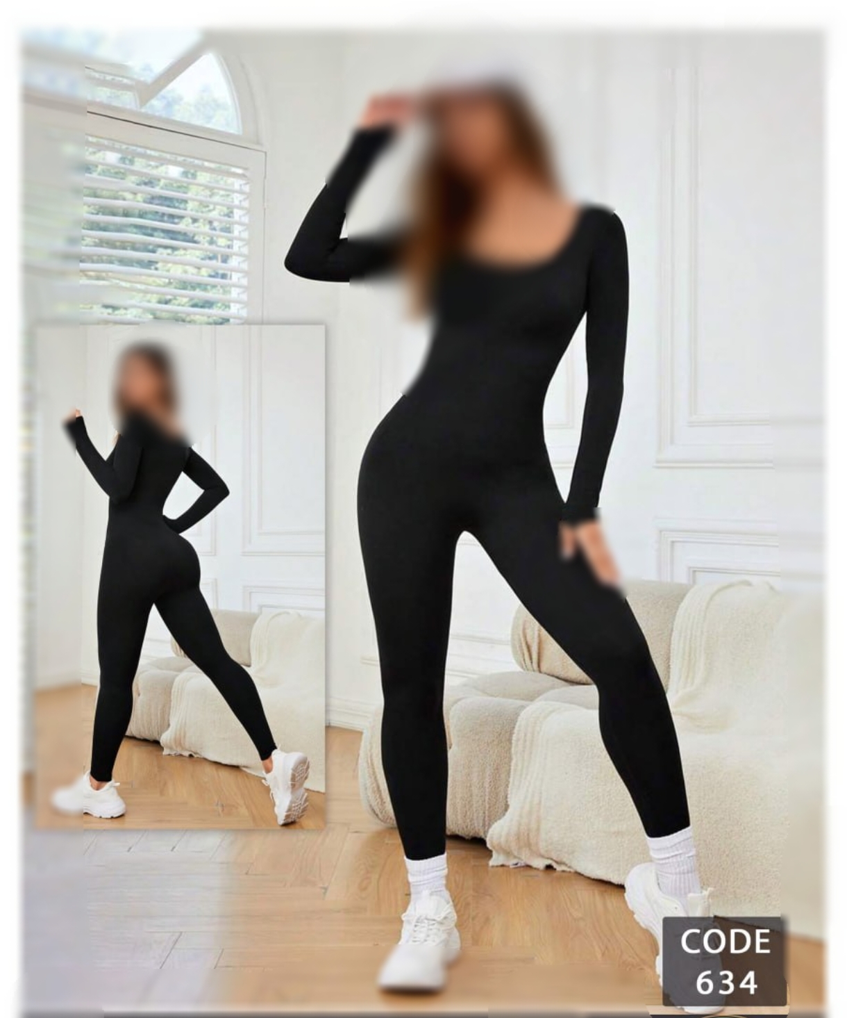 اوورال یقه خشتی فینگردار ورزشی زنانه کد 634