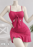 تونیک خالدار جلو گره ای مجلسی زنانه کد 9150