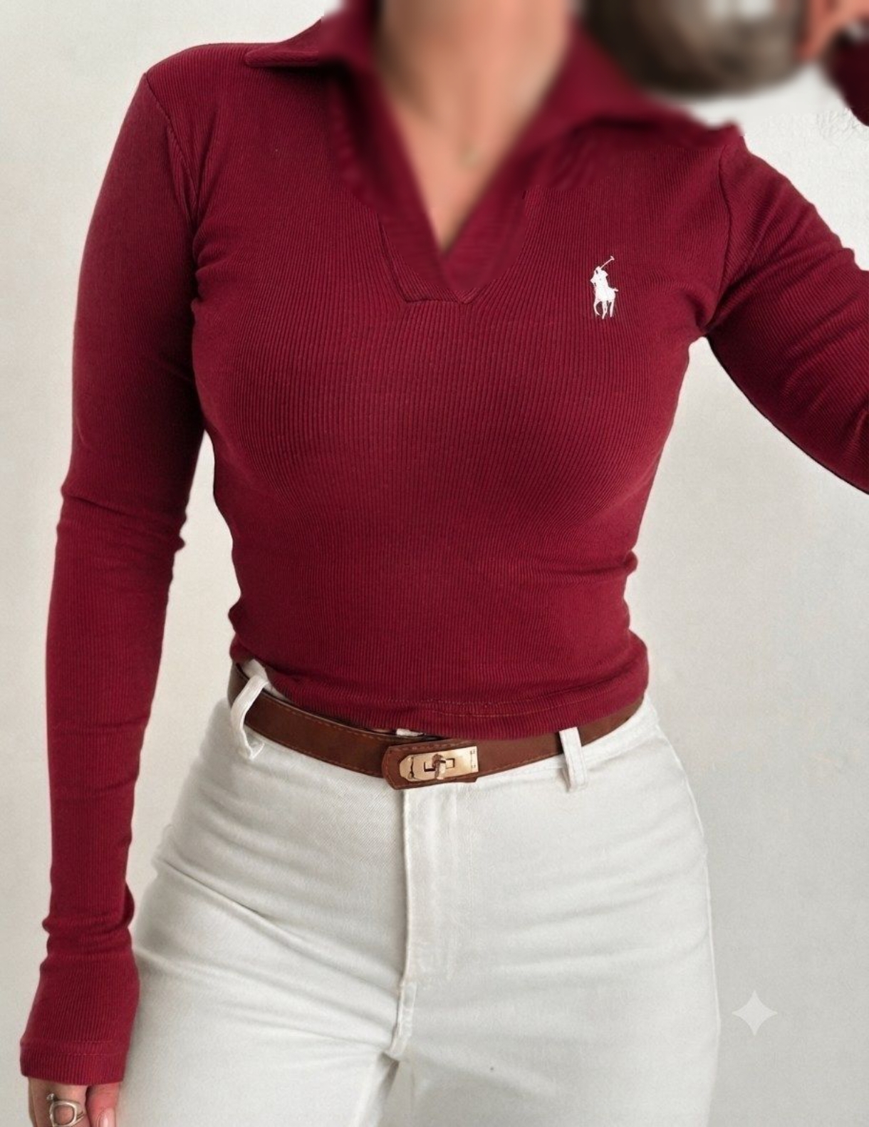 پلوشرت فینگردار کبریتی polo زنانه